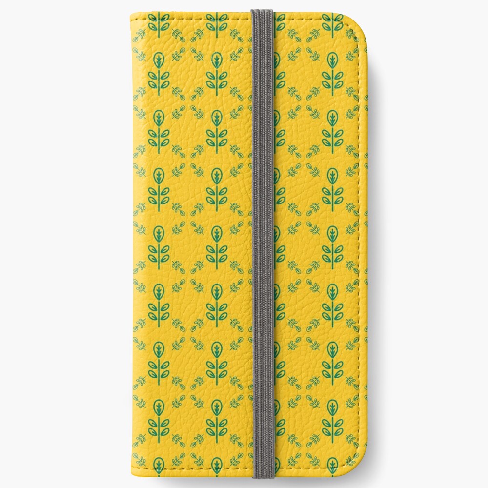 Early Bird, Sub Pattern (Leaf Yellow) iPhone Wallet