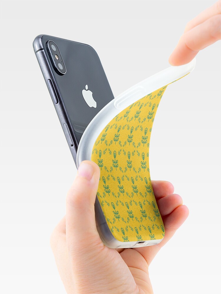Alternate view of Early Bird, Sub Pattern (Leaf Yellow) iPhone Case