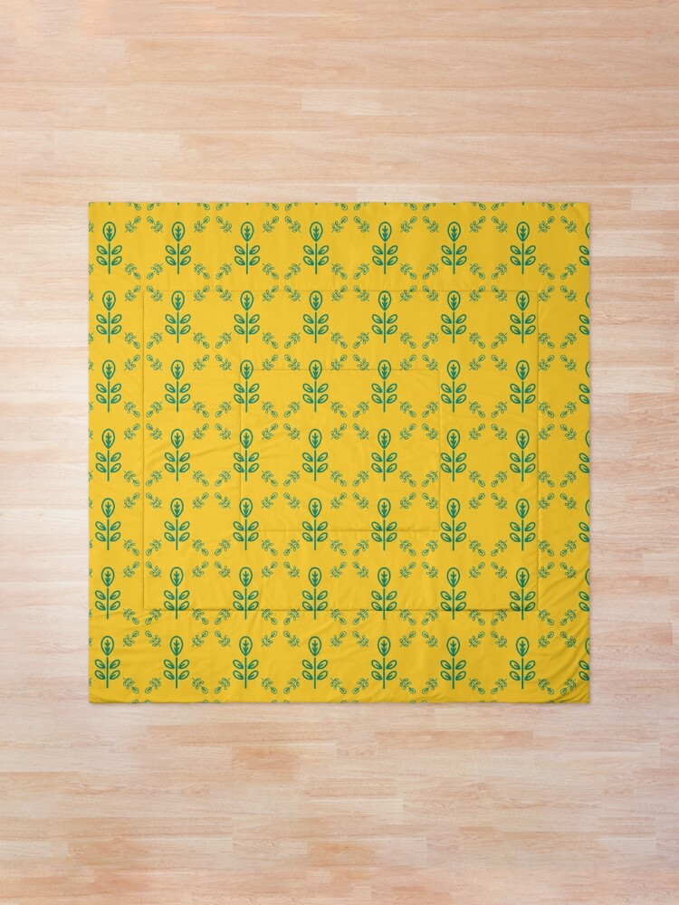 Alternate view of Early Bird, Sub Pattern (Leaf Yellow) Comforter