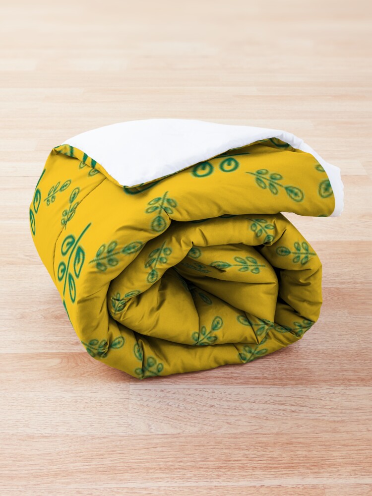 Alternate view of Early Bird, Sub Pattern (Leaf Yellow) Comforter