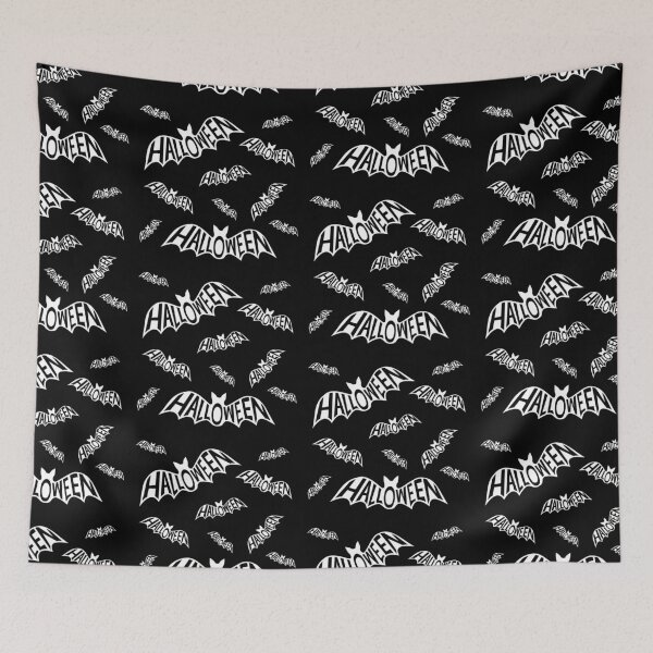 Item preview, Halloween silhouette of a cauldron of word art bats designed and sold by ReluctantChickn.