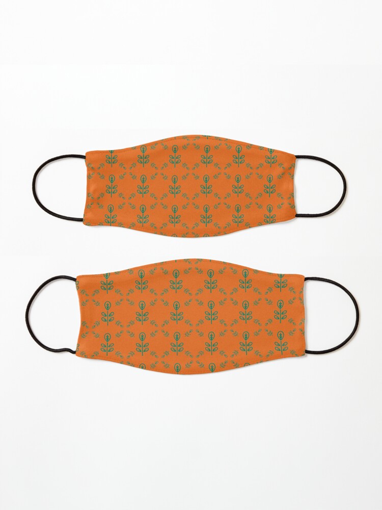 Alternate view of Early Bird, Sub Pattern (Leaf Orange) Mask