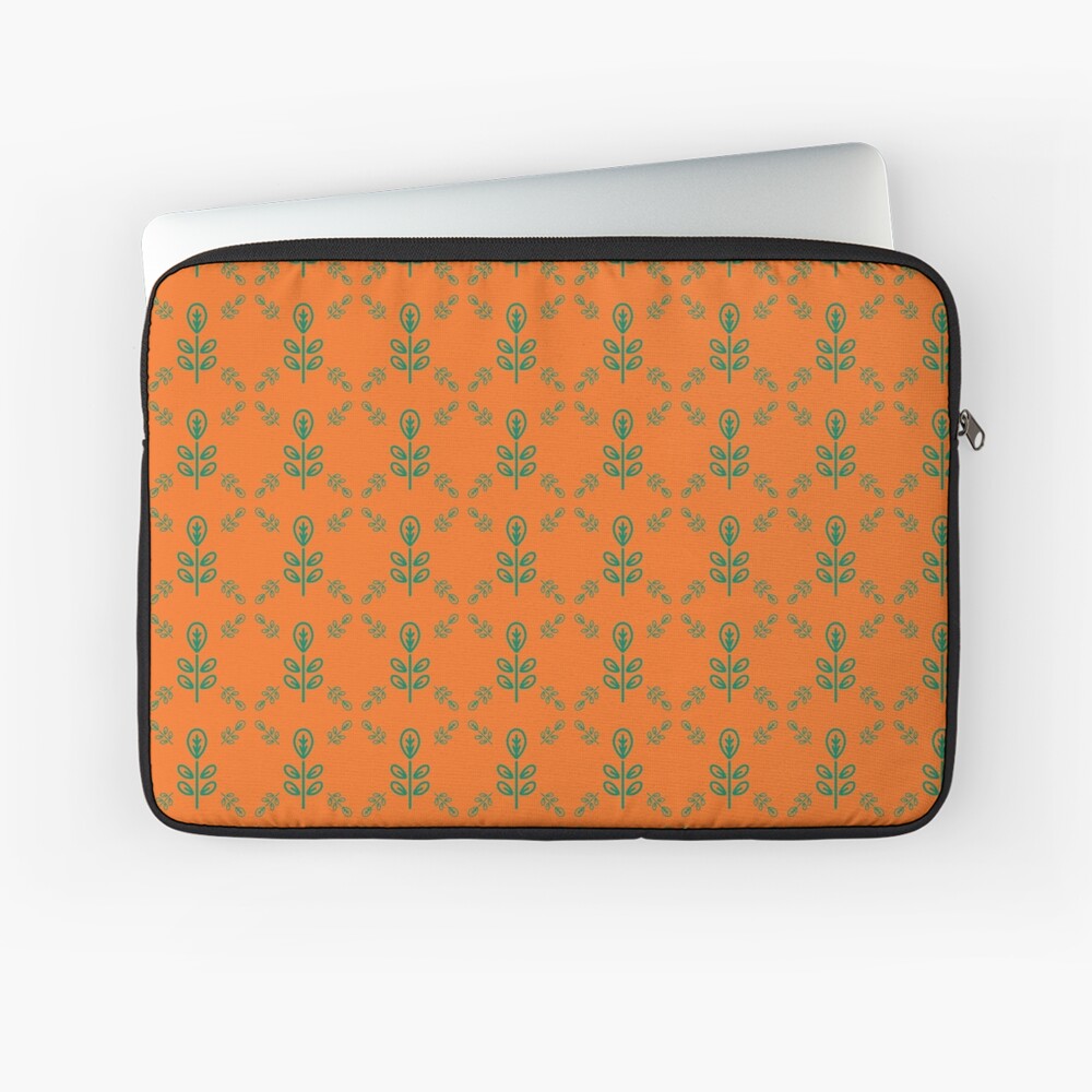 Early Bird, Sub Pattern (Leaf Orange) Laptop Sleeve