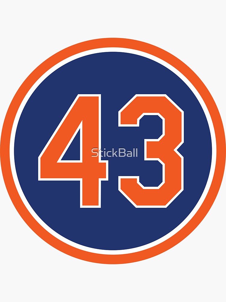 RA Dickey #43 Jersey Number Sticker for Sale by StickBall