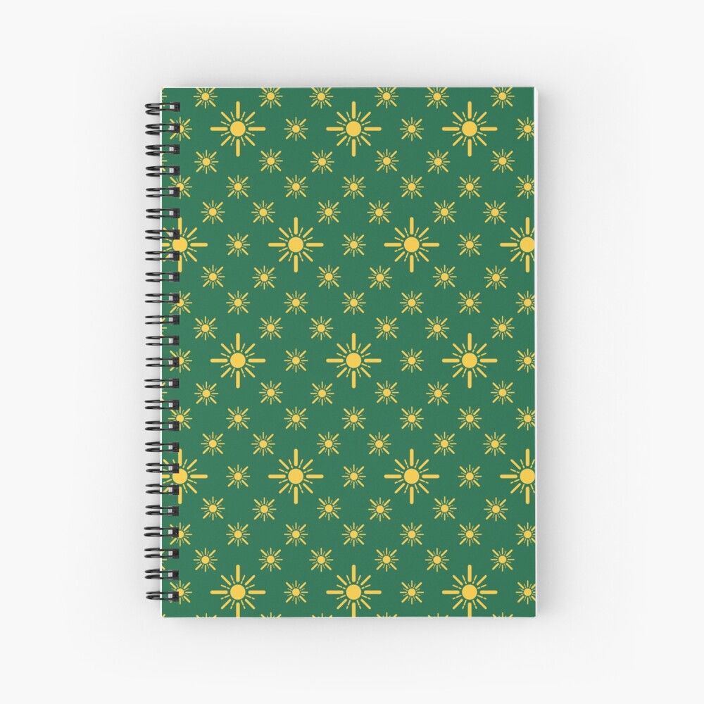 Early Bird, Sub Pattern (Sun Green) Spiral Notebook