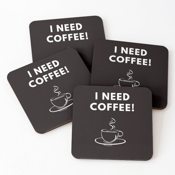 Item preview, I Need Coffee!-White Text designed and sold by Trendi61.