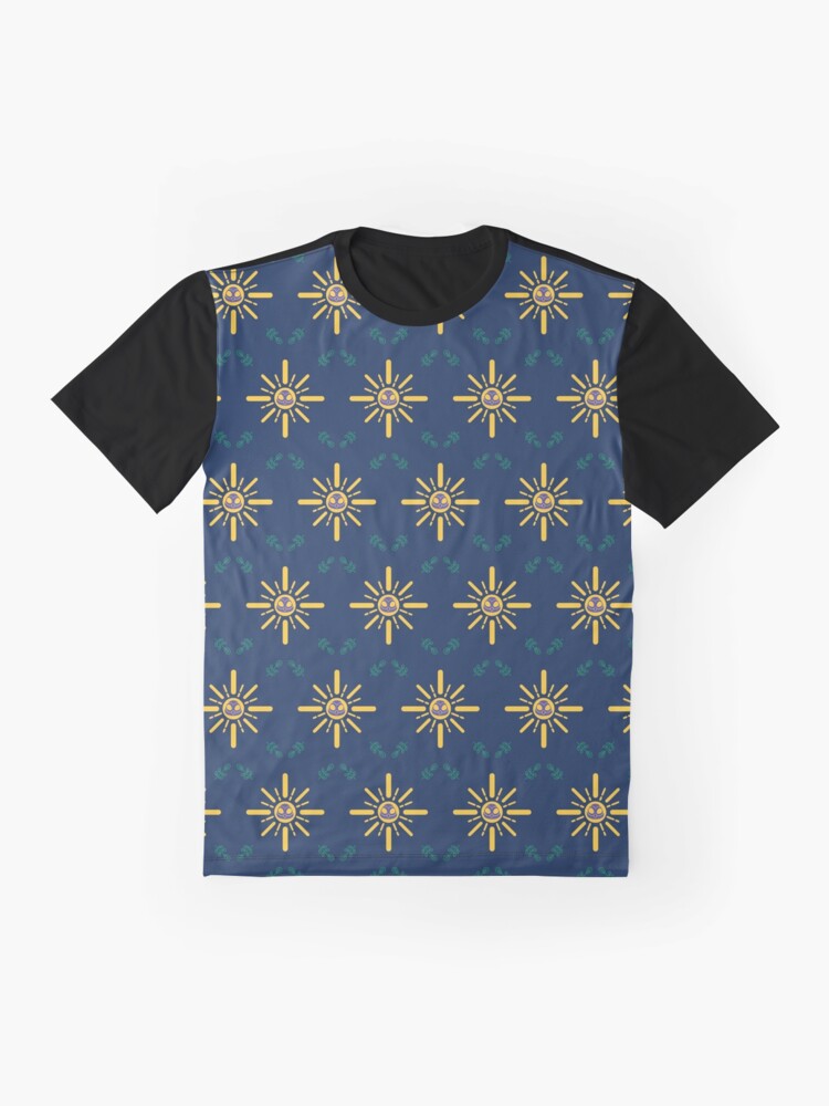 Alternate view of I am a Night Owl Doomed to the Life of an Early Bird, Main Pattern (Blue) Graphic T-Shirt
