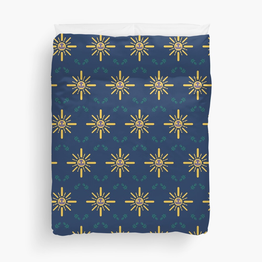 I am a Night Owl Doomed to the Life of an Early Bird, Main Pattern (Blue) Duvet Cover