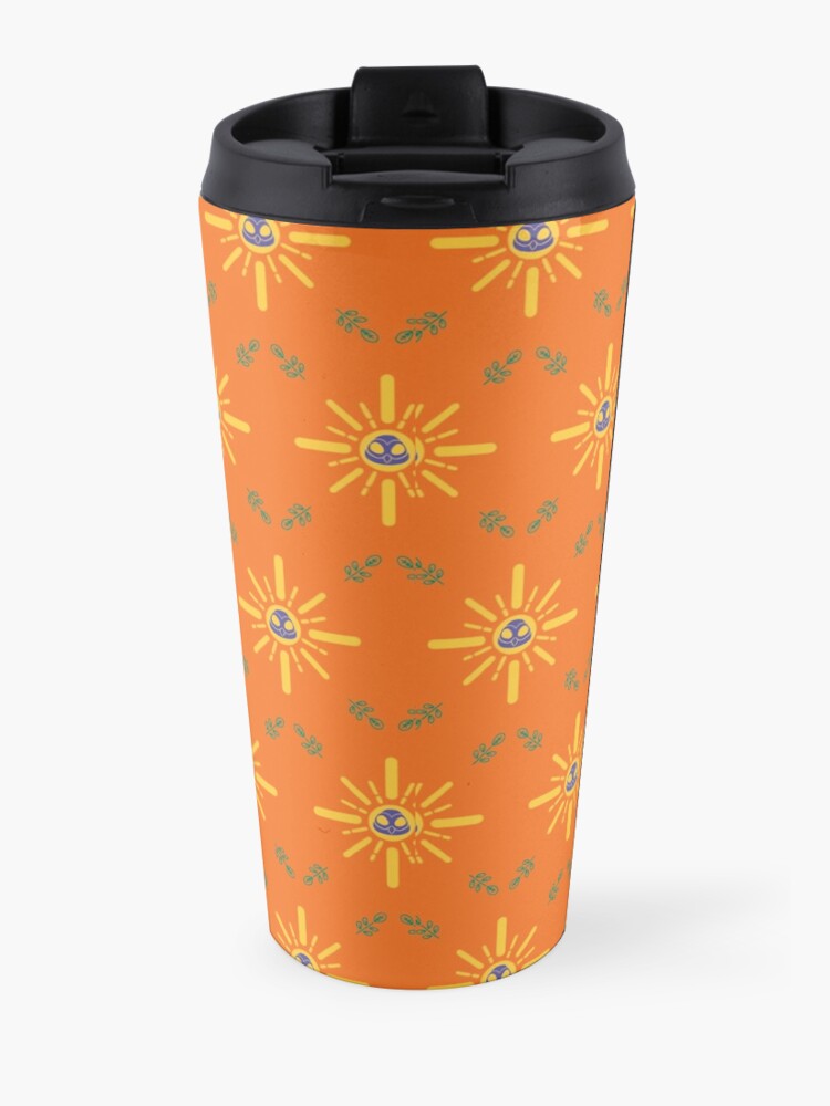 Alternate view of I am a Night Owl Doomed to the Life of an Early Bird, Main Pattern (Orange) Travel Mug