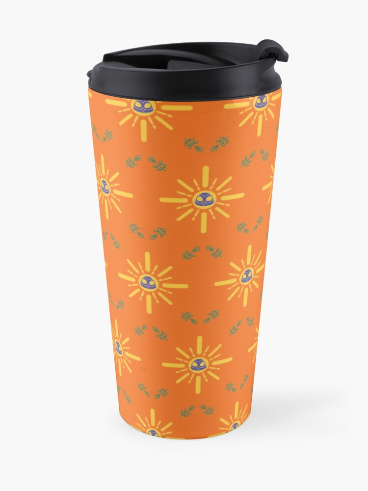Alternate view of I am a Night Owl Doomed to the Life of an Early Bird, Main Pattern (Orange) Travel Mug
