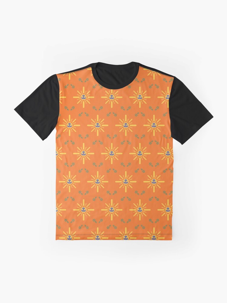 Alternate view of I am a Night Owl Doomed to the Life of an Early Bird, Main Pattern (Orange) Graphic T-Shirt