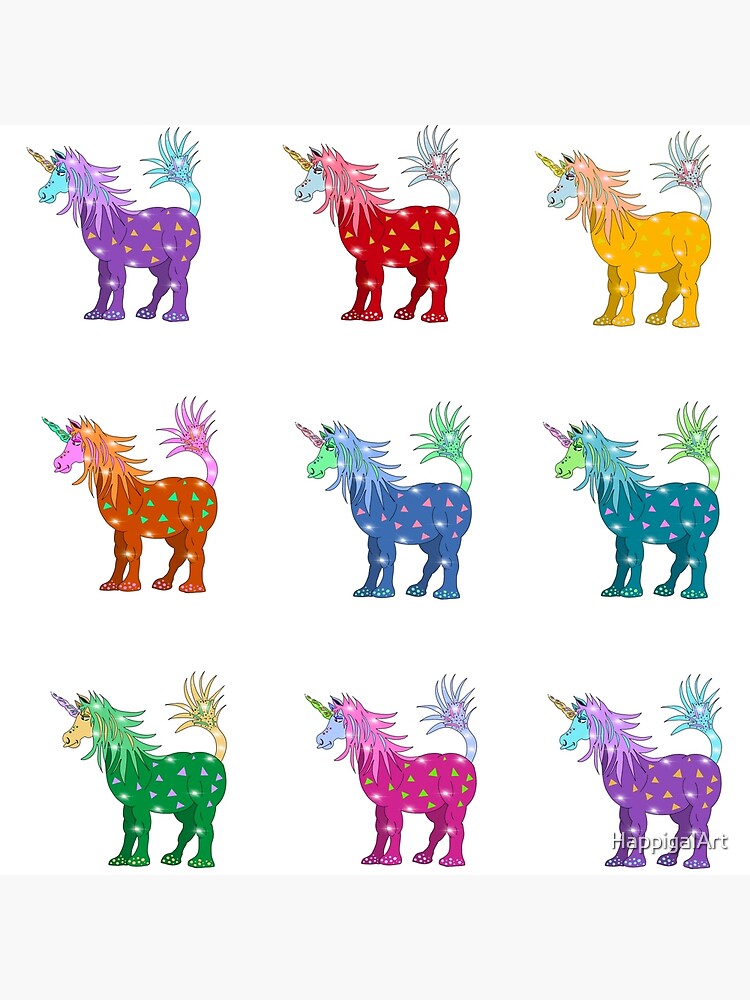 Mystical Magical Unicorns Multi Colored by HappigalArt