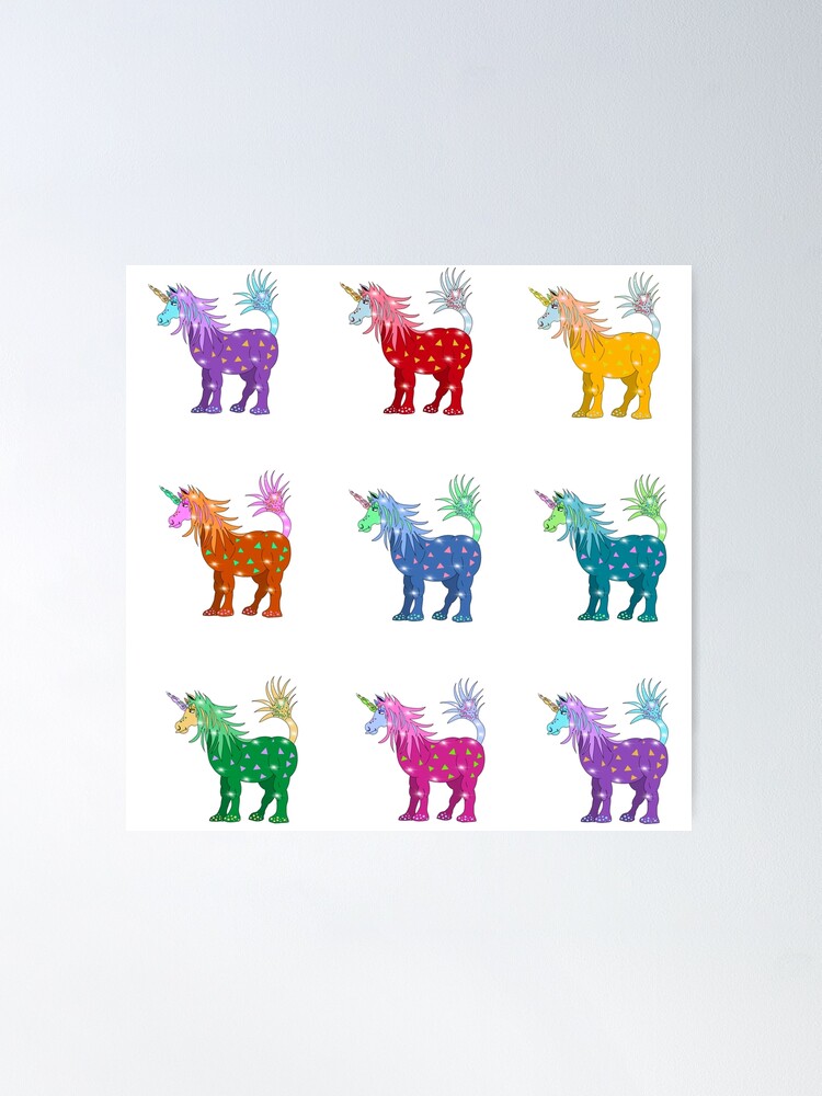 Alternate view of Mystical Magical Unicorns Multi Colored Poster