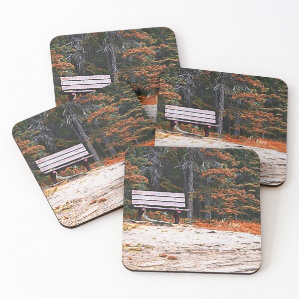 Item preview, Bench on the trail illustration designed and sold by CanadianWild418.