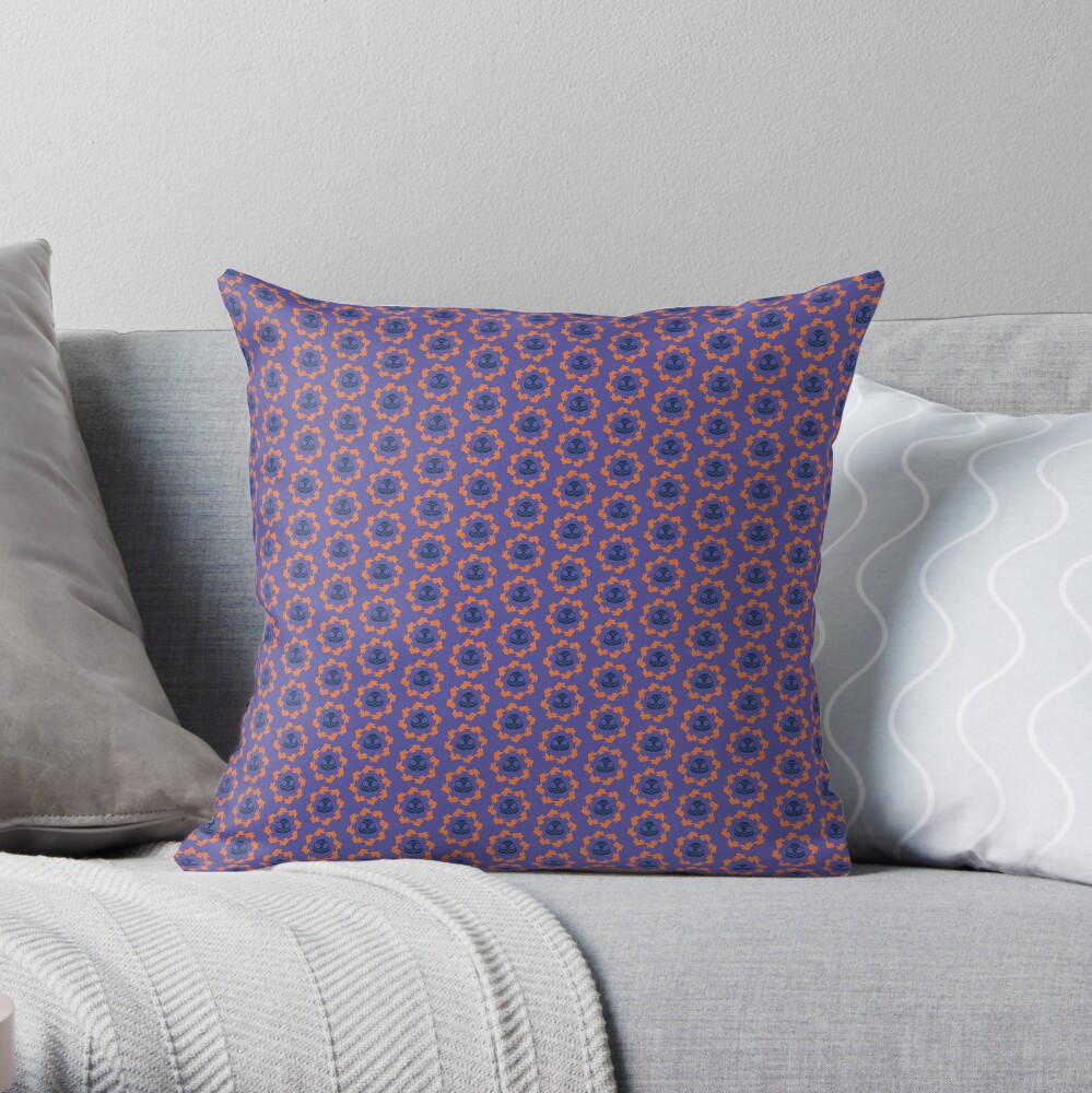 I am a Night Owl Doomed to the Life of an Early Bird, Sub Pattern (Purple) Throw Pillow