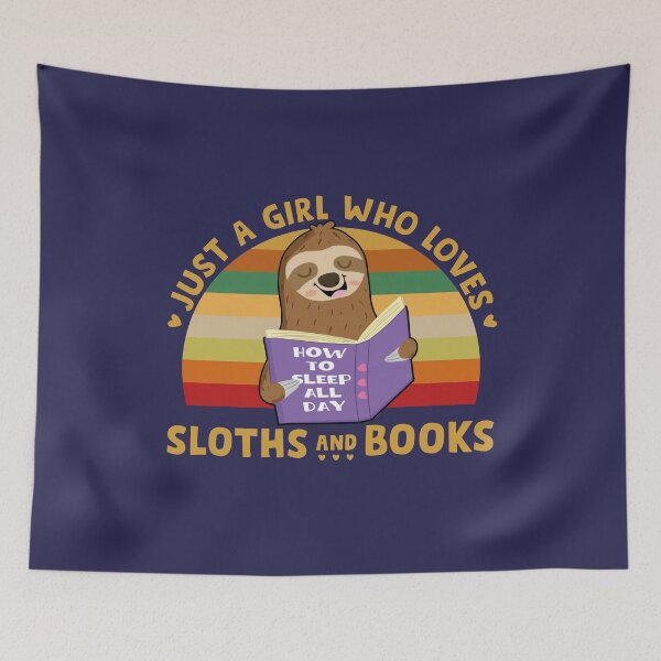 Item preview, Just a Girl who loves Sloths and Books Vintage designed and sold by tinypurpleland.