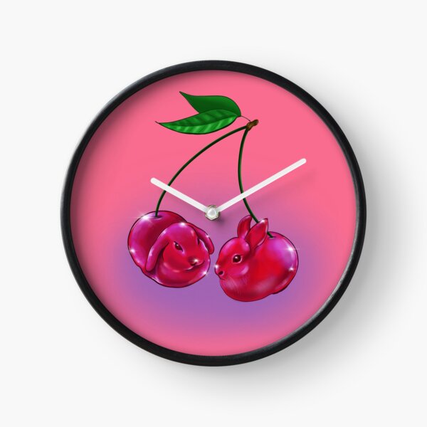 Cherry Bunnies Clock