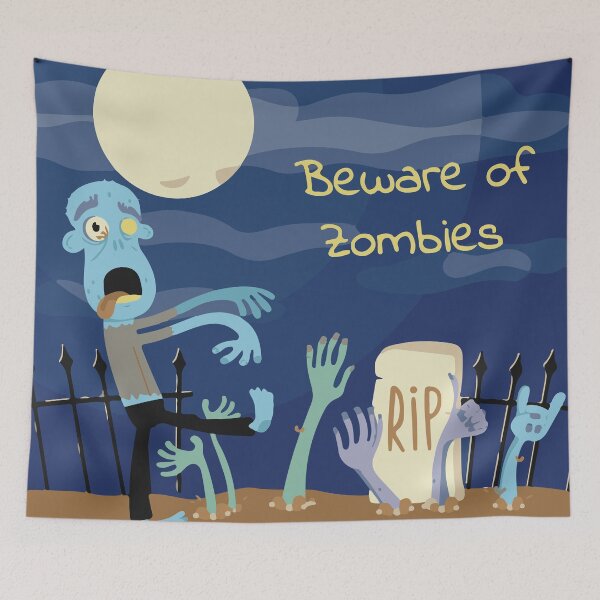 Item preview, Beware of zombies Halloween  designed and sold by Graphix-Space.