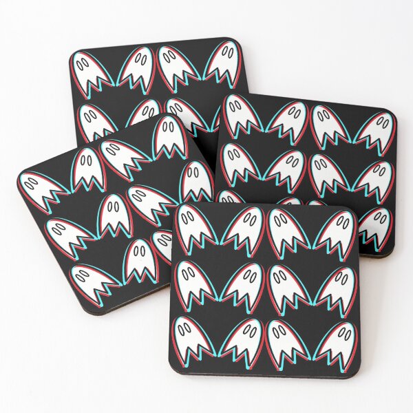 Item preview, Curious Ghosts 3D pattern black background designed and sold by LadyOfArden.