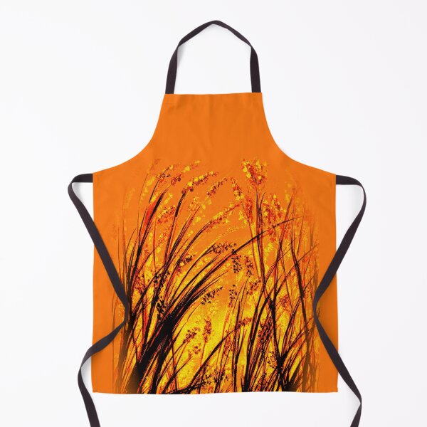 Item preview, Grasses in the sunset watercolor painting orange golden designed and sold by GittaG74.