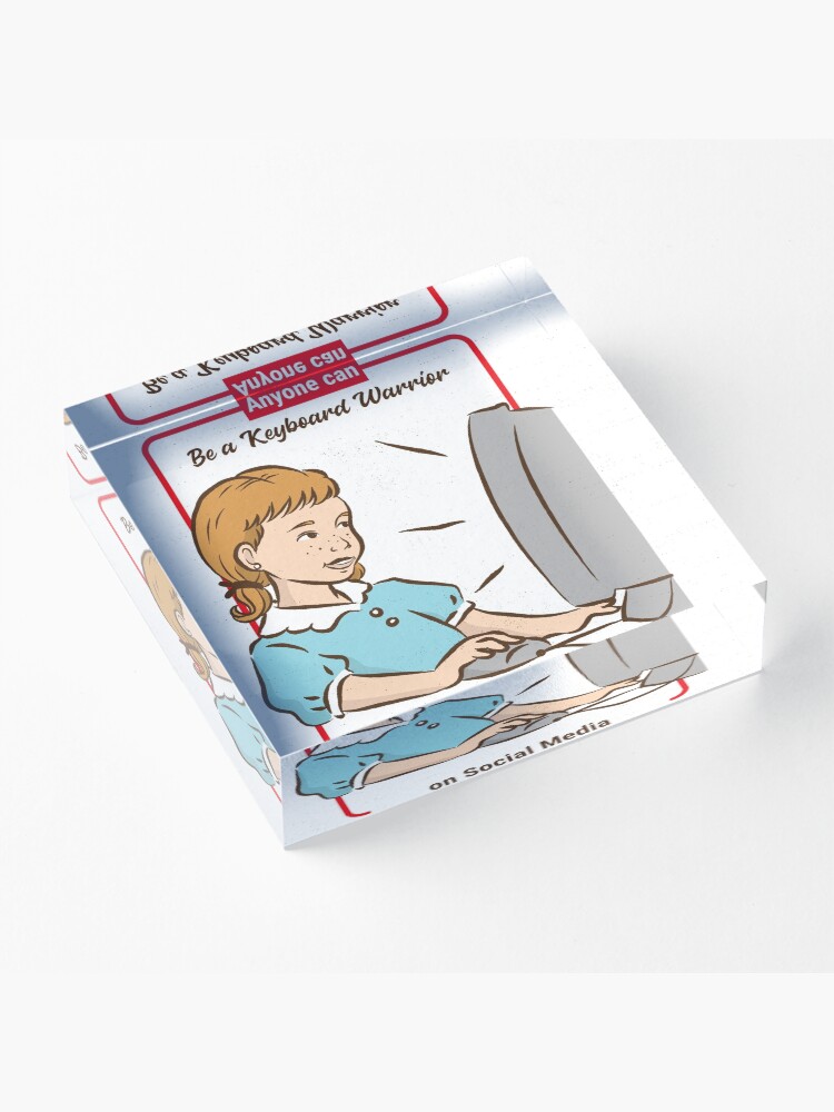 Alternate view of Keyboard Warrior Acrylic Block