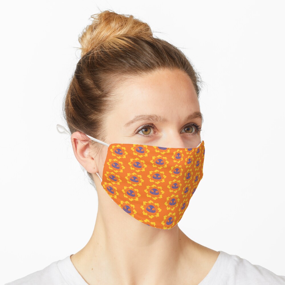 I am a Night Owl Doomed to the Life of an Early Bird, Sub Pattern (Orange) Mask