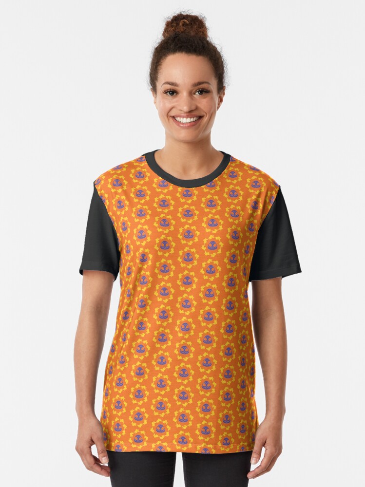 Alternate view of I am a Night Owl Doomed to the Life of an Early Bird, Sub Pattern (Orange) Graphic T-Shirt