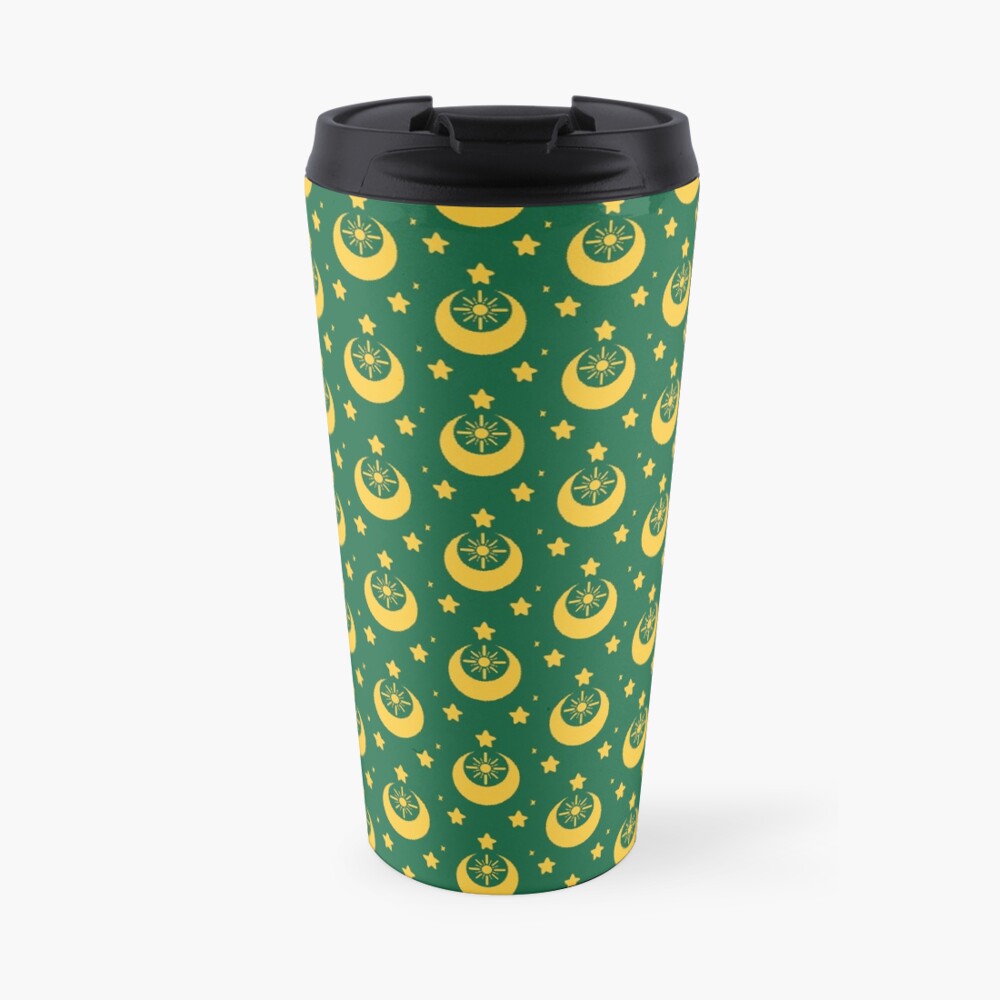 I am an Early Bird Doomed to the Life of a Night Owl, Sub Pattern (Green) Travel Coffee Mug