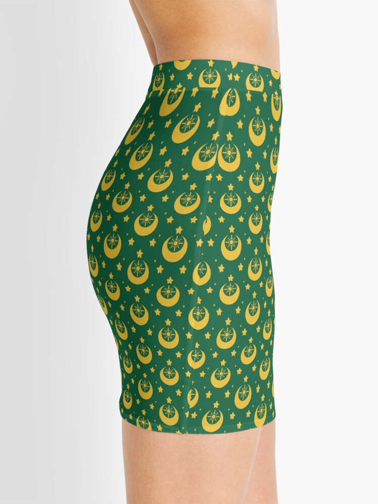 Alternate view of I am an Early Bird Doomed to the Life of a Night Owl, Sub Pattern (Green) Mini Skirt