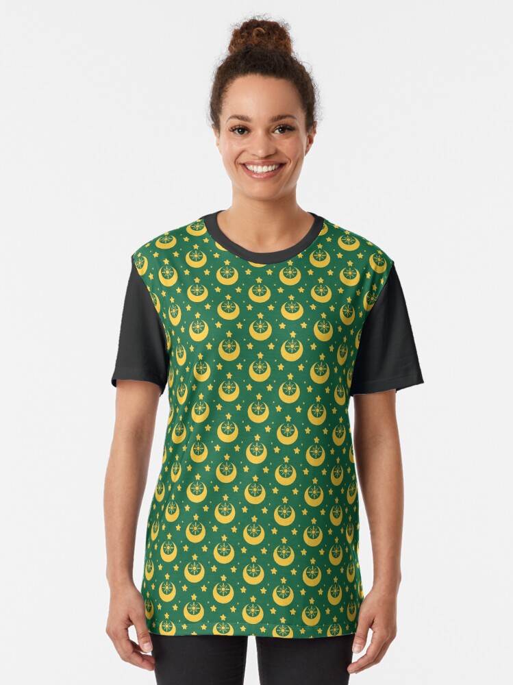 Alternate view of I am an Early Bird Doomed to the Life of a Night Owl, Sub Pattern (Green) Graphic T-Shirt