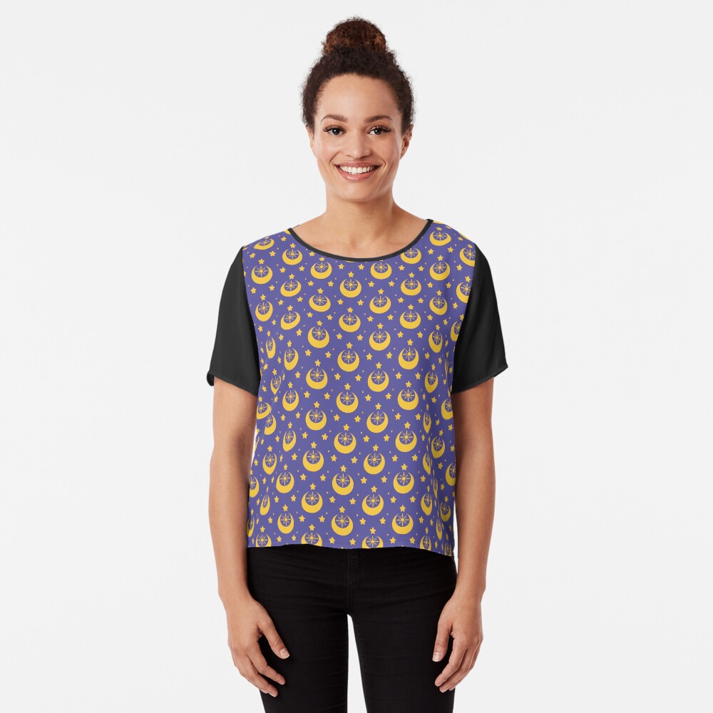 I am an Early Bird Doomed to the Life of a Night Owl, Sub Pattern (Purple) Chiffon Top