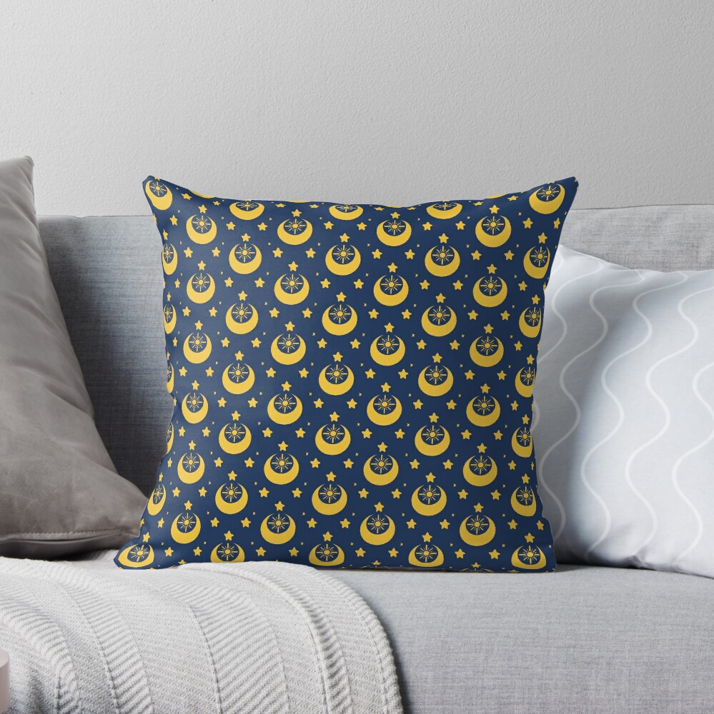 I am an Early Bird Doomed to the Life of a Night Owl, Sub Pattern (Blue) Throw Pillow