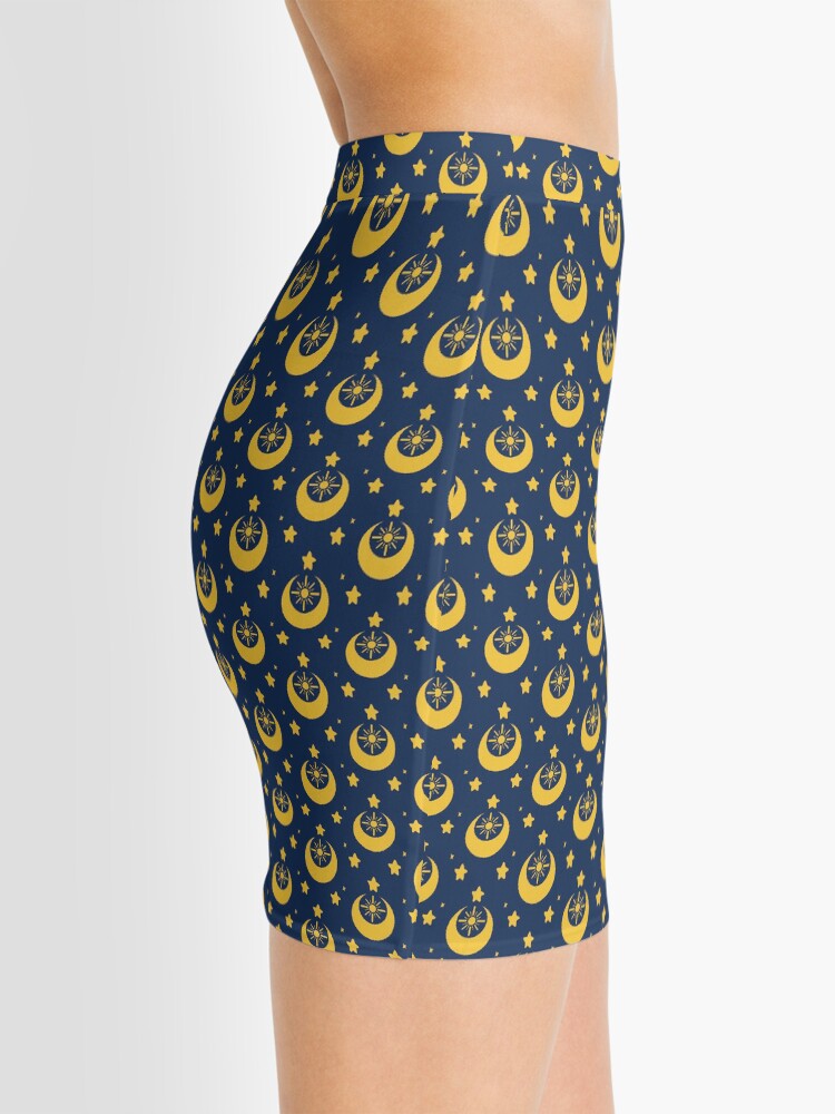 Alternate view of I am an Early Bird Doomed to the Life of a Night Owl, Sub Pattern (Blue) Mini Skirt