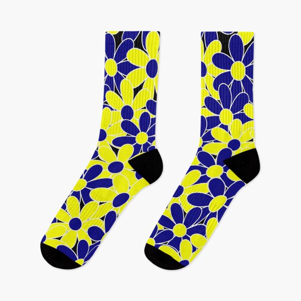 Item preview, Down Syndrome Blue and Yellow Flower Pattern designed and sold by ADownLife.