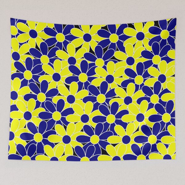 Item preview, Down Syndrome Blue and Yellow Flower Pattern designed and sold by ADownLife.