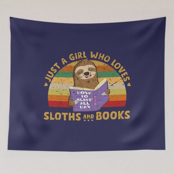 Item preview, Just a Girl who loves Sloths and Books Vintage Distressed designed and sold by tinypurpleland.