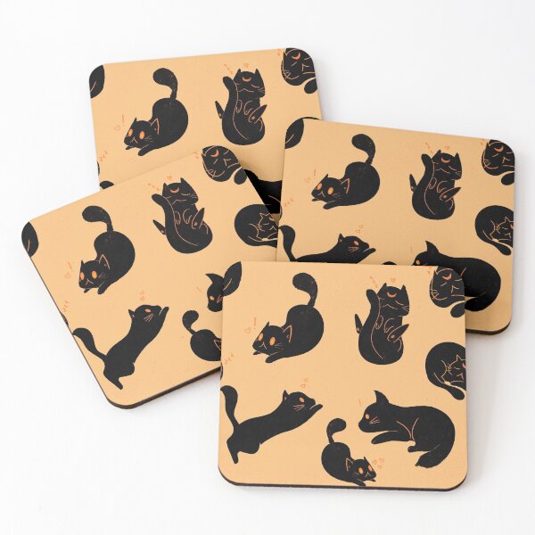 Item preview, Mischievous black cats designed and sold by CoffeePandaArt.