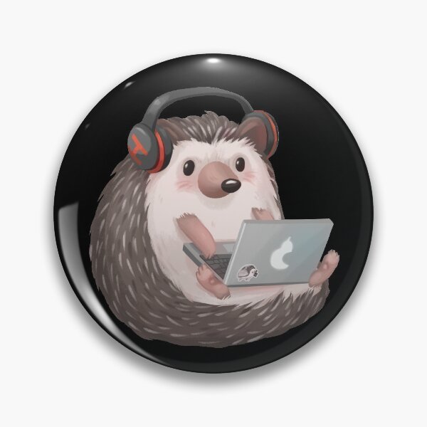 Item preview, Cute Hedgehog Listening to Music and Working and Studying designed and sold by Pameloo.