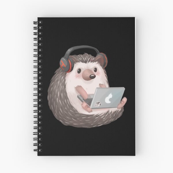 Item preview, Cute Hedgehog Listening to Music and Working and Studying designed and sold by Pameloo.