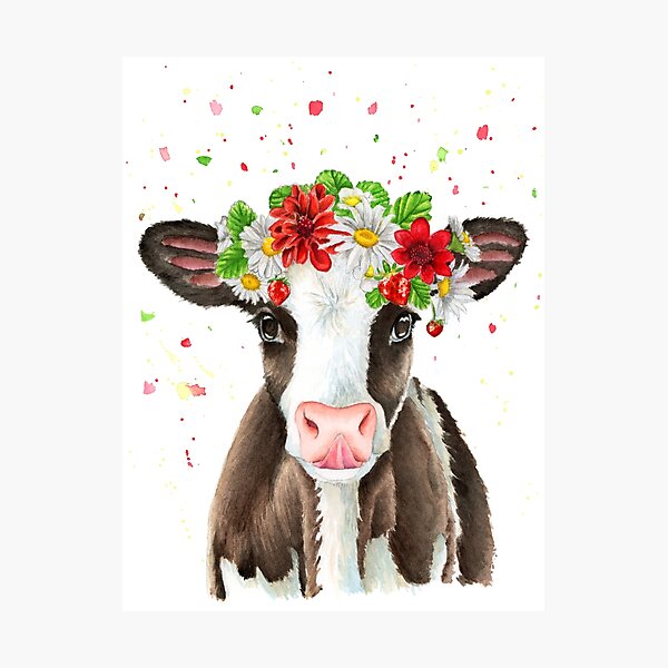 Blossoming Cow Photographic Print