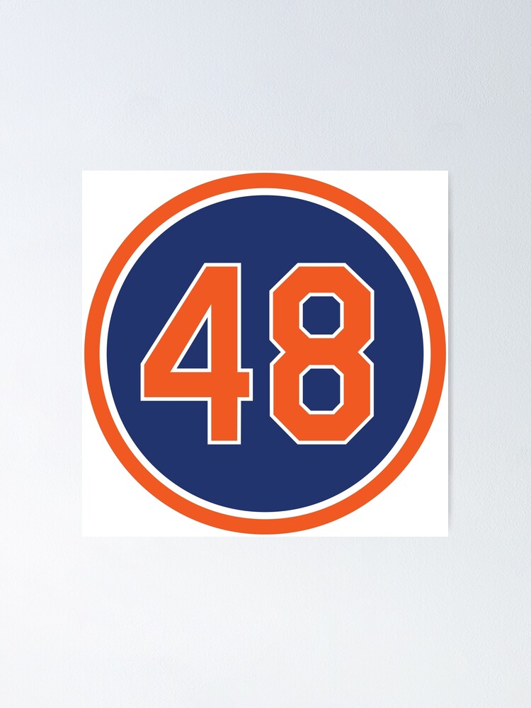 Jacob deGrom #48 Jersey Number Poster for Sale by StickBall