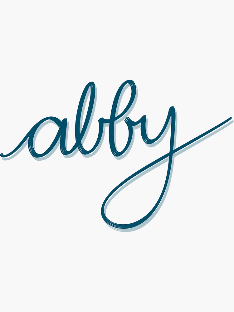 “Abby calligraphy blue” Sticker for Sale by abbykaschak | Redbubble