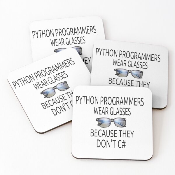Item preview, Python Programmers Wear Glasses Because They Don't C# designed and sold by Peace Cyebukayire.