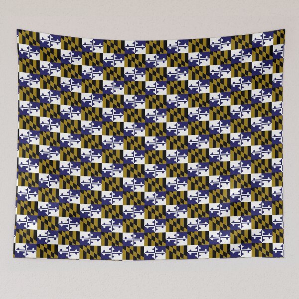 Item preview, Maryland State Flag Art Design Banner Repeating Pattern Ravens Football Colors Purple Gold designed and sold by Draculaura2009.