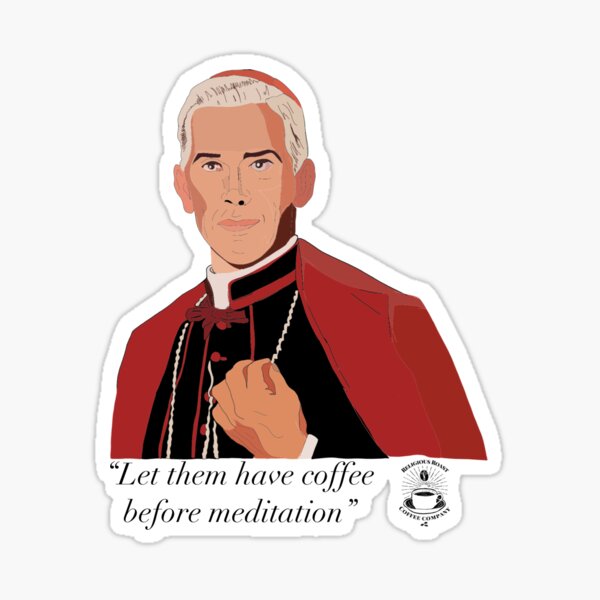 Fulton Sheen White Print Sticker