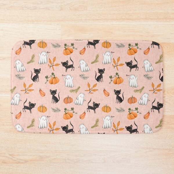 Item preview, cats and pumpkins - pink designed and sold by Petit Faon Prints.