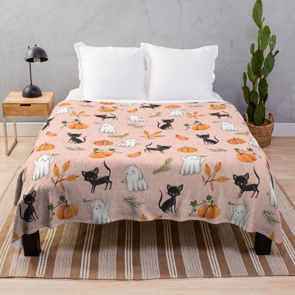 Item preview, cats and pumpkins - pink designed and sold by Petit Faon Prints.