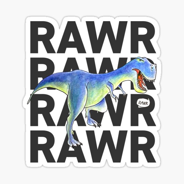 Item preview, RAWR Tyrannosaurus Rex Dinosaur - Illustration on dark designed and sold by friendly-fox.