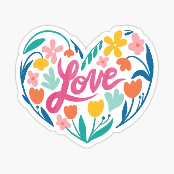 Love in Floral Sticker