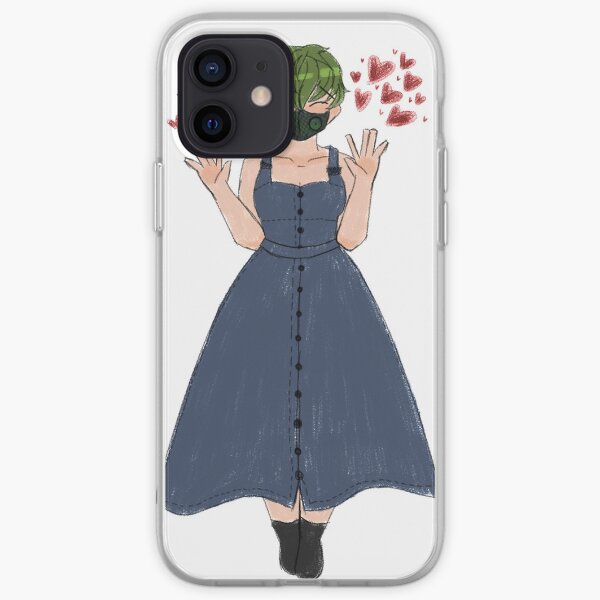 hearts dress green hair spoonie iPhone Soft Case